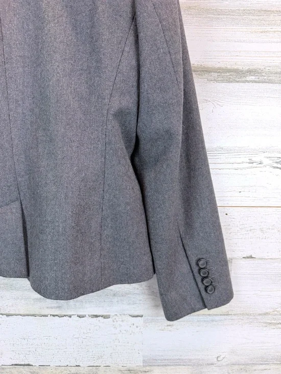 Talbots Wool Bow Blazer Gray Petite Preppy Officecore Coquette Chic Sz 10P - Picture 9 of 12